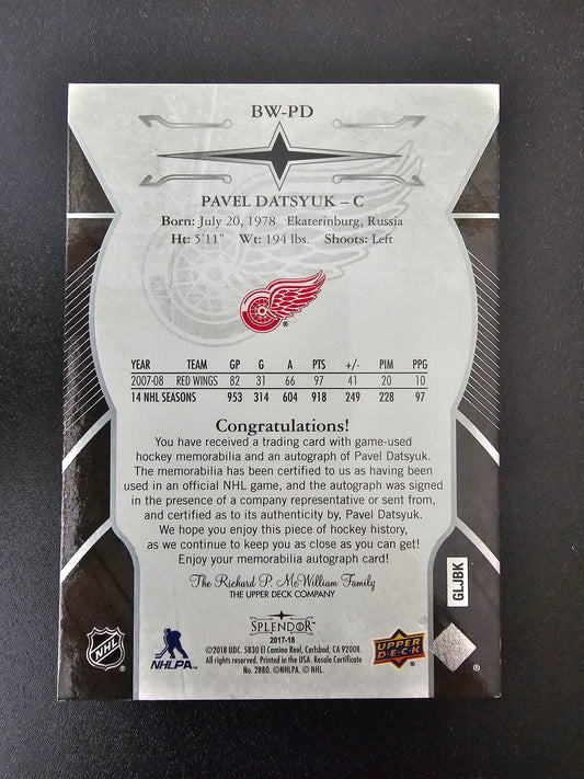 2017-18 Upper Deck Splendor - Black and White - Pavel Datsyuk #BW-PD /27