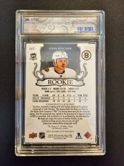 2023-24 Upper Deck The Cup RPA - John Beecher #167 /249 RC