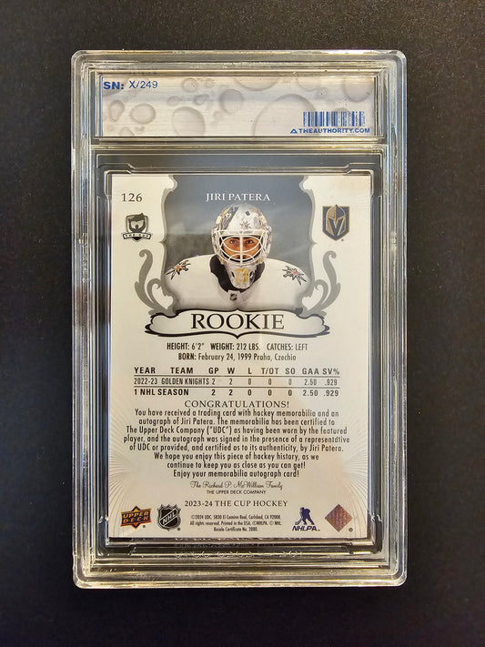 2023-24 Upper Deck The Cup RPA - Jiri Patera #126 /249 RC