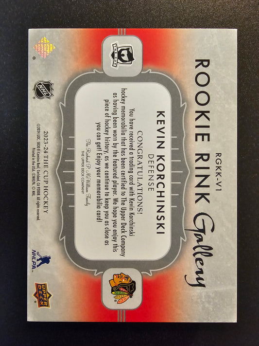 2023-24 Upper Deck The Cup - Rookie Rink Gallery - Kevin Korchinski #RGKK-V1 /49 RC
