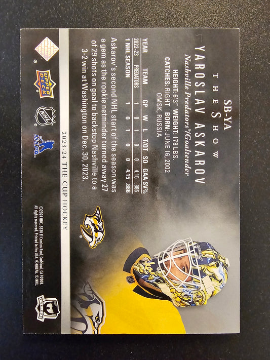 2023-24 Upper Deck The Cup - The Show Black - Yaroslav Askarov #SB-YA /99 RC