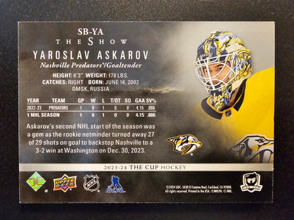2023-24 Upper Deck The Cup - The Show Black - Yaroslav Askarov #SB-YA /99 RC