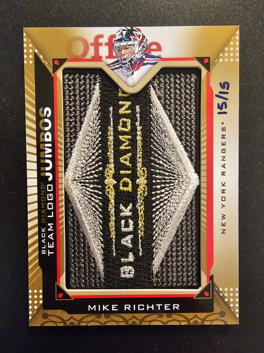 2015-16 Upper Deck Black Diamond - Team Logo Jumbos - Gold BD Logo - Mike Richter #TLNY-MR/15