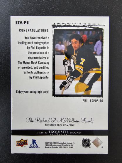 2023-24 Upper Deck The Cup - Exquisite Autograph - Phil Esposito #ETA-PE /25