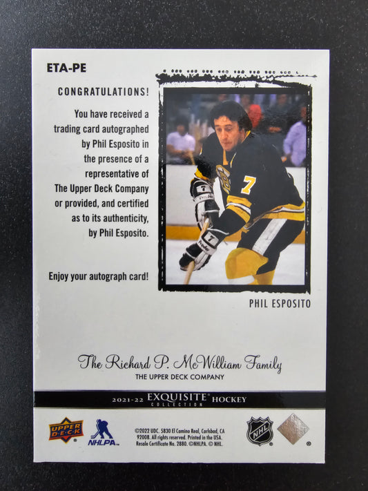 2023-24 Upper Deck The Cup - Exquisite Autograph - Phil Esposito #ETA-PE /25