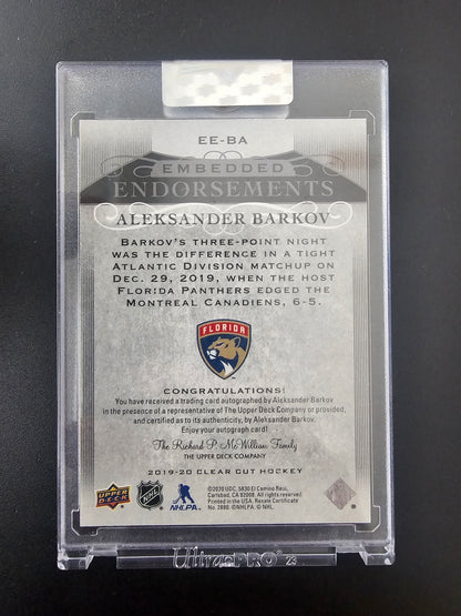 2019-20 Upper Deck Clear Cut - Embedded Endorsements - Aleksander Barkov #EE-BA /99