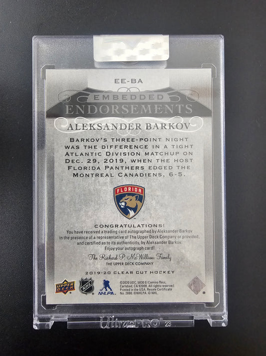 2019-20 Upper Deck Clear Cut - Embedded Endorsements - Aleksander Barkov #EE-BA /99