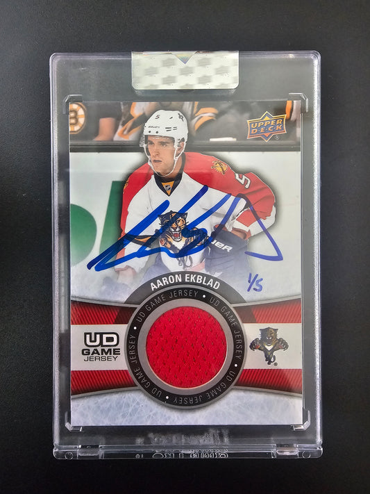 2019-20 Upper Deck Buybacks - Autographed Buybacks - Aaron Ekblad 2015-16 Upper Deck Patch Auto /5
