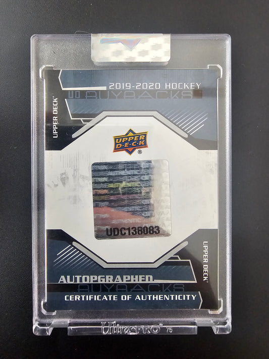 2019-20 Upper Deck Buybacks - Autographed Buybacks - Aaron Ekblad 2015-16 Upper Deck Patch Auto /5