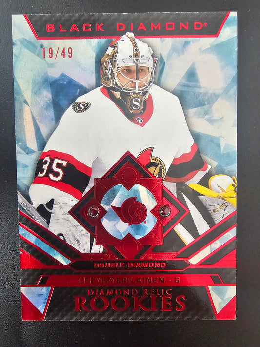 2023-24 Upper Deck Black Diamond - Diamond Relic Rookie Gems - Ruby - Leevi Merilainen #BDR-LM /49 RY