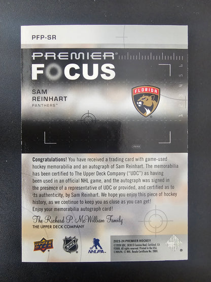 2023-24 Upper Deck Premier - Premier Focus Auto Patch - Sam Reinhart #PFP-SR /50