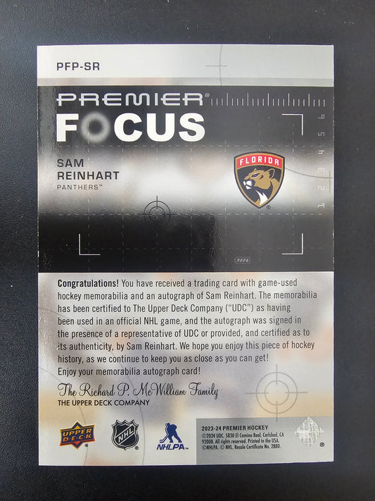 2023-24 Upper Deck Premier - Premier Focus Auto Patch - Sam Reinhart #PFP-SR /50