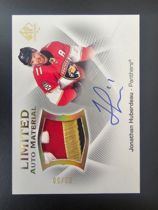 2021-22 Upper Deck SP Authentic - Limited Autograph Material - Jonathan Huberdeau #LAM-JH /50