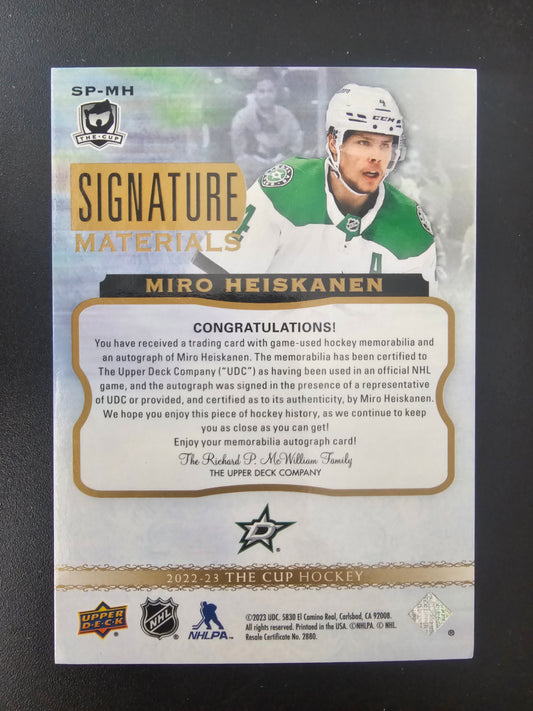2022-23 Upper Deck The Cup - Signature Materials - Miro Heiskanen #SP-MH /99
