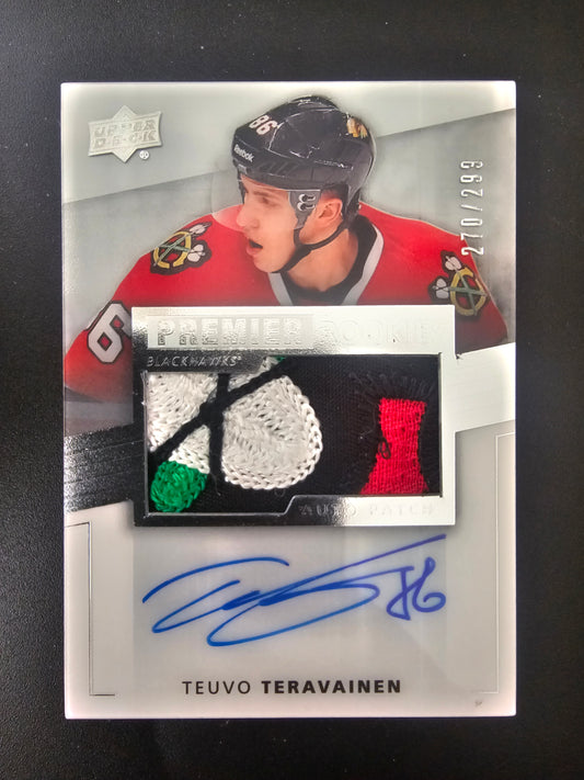 2014-15 Upper Deck Premier - Acetate Rookie Auto-Patch - Teuvo Teravainen #112 /299 RC