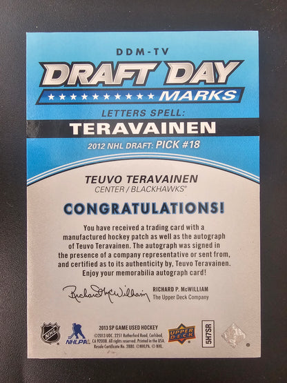 2013-14 Upper Deck SP Game Used Edition - Draft Day Marks "E" -  Teuvo Teravainen #DDM-TV /35 PRC