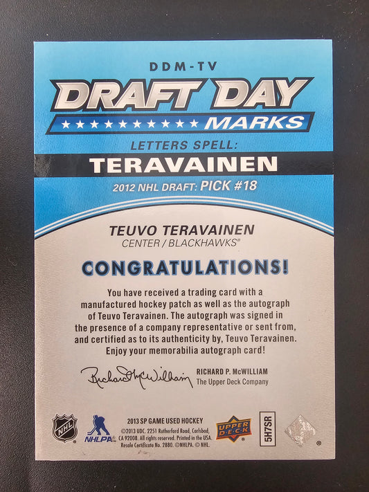 2013-14 Upper Deck SP Game Used Edition - Draft Day Marks "E" -  Teuvo Teravainen #DDM-TV /35 PRC