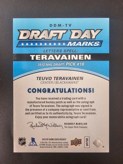 2013-14 Upper Deck SP Game Used Edition - Draft Day Marks "I" -  Teuvo Teravainen #DDM-TV /35 PRC