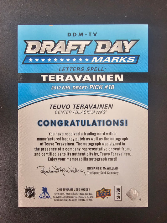 2013-14 Upper Deck SP Game Used Edition - Draft Day Marks "I" -  Teuvo Teravainen #DDM-TV /35 PRC