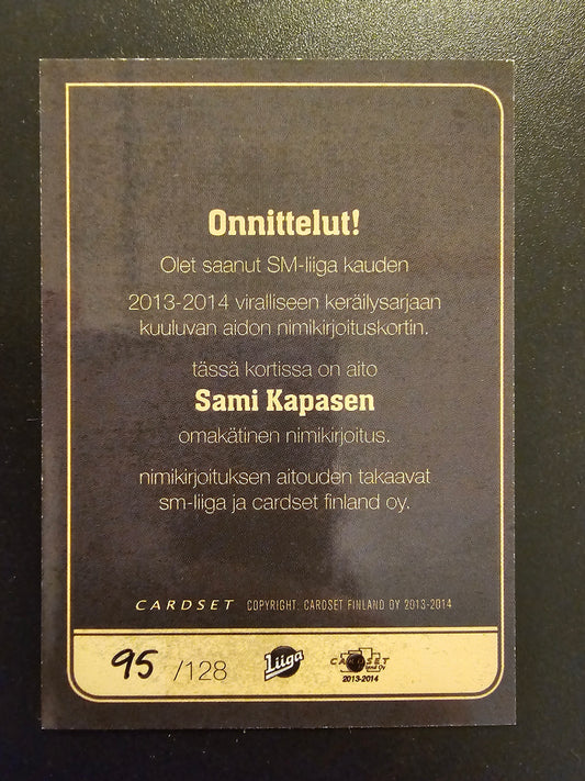 2013-14 Cardset Signature - Sami Kapanen /128