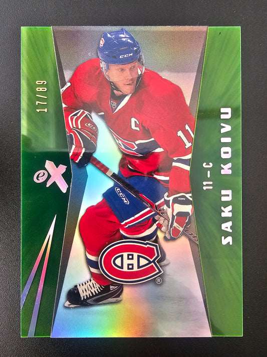 2008-09 Fleer Ultra - eX - Green Essential Credentials - Saku Koivu #EX19 /89