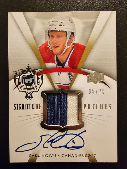 2007-08 Upper Deck The Cup - Signature Patches - Saku Koivu #SP-SK /75