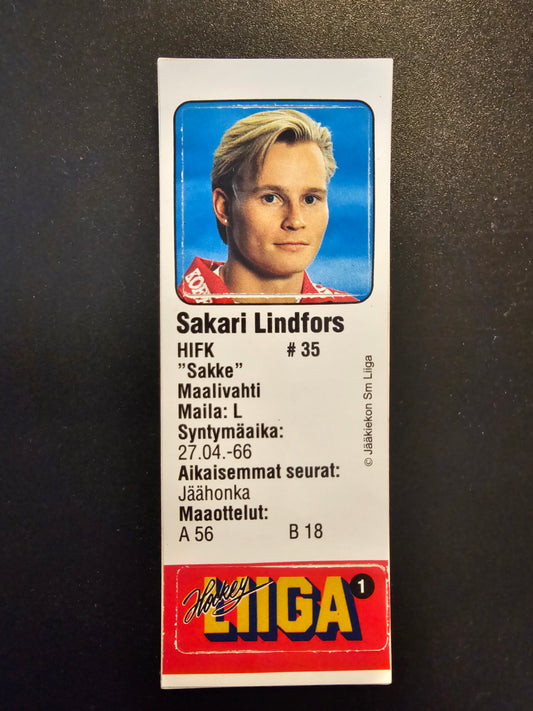 1991-92 JyväsHyvä HockeyLiiga - Sakari Lindfors #1 (Soikio)