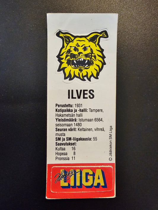 1991-92 JyväsHyvä HockeyLiiga - Ilves Logo (Soikio)