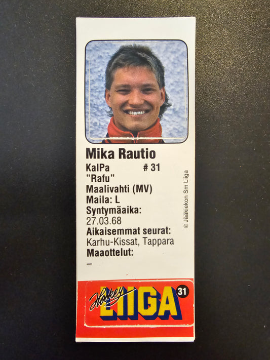 1991-92 JyväsHyvä HockeyLiiga - Mika Rautio #31 (Soikio)