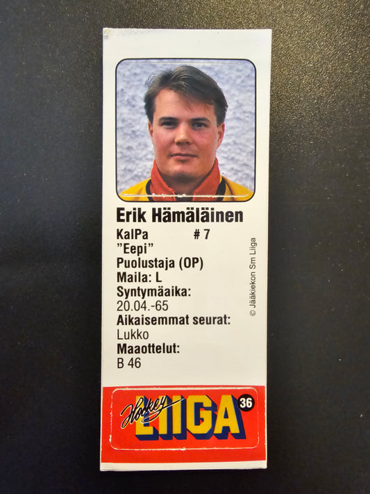 1991-92 JyväsHyvä HockeyLiiga - Erik Hämäläinen #36 (Soikio)