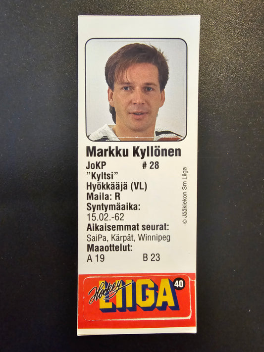 1991-92 JyväsHyvä HockeyLiiga - Markku Kyllönen #40 (Soikio)
