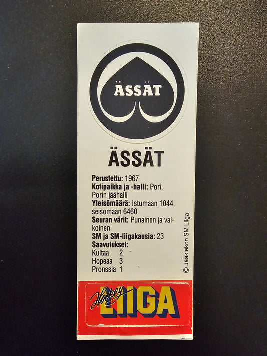 1991-92 JyväsHyvä HockeyLiiga - Ässät Logo (Soikio)