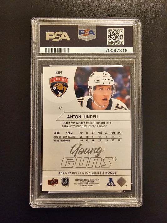 2021-22 Upper Deck - Young Guns - Anton Lundell #489 PSA10 RC