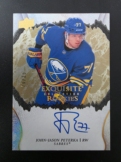 2021-22 Upper Deck Ice - Exquisite Collection Rookie Signatures Gold - John-Jason Peterka #R-JJ /25 RY
