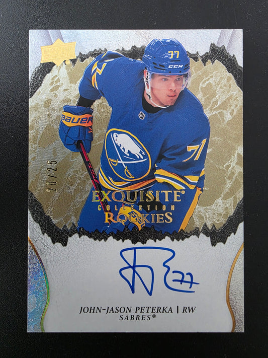 2021-22 Upper Deck Ice - Exquisite Collection Rookie Signatures Gold - John-Jason Peterka #R-JJ /25 RY