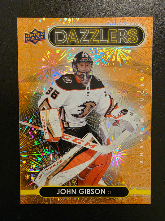 2021-22 Upper Deck Series 2 - Dazzlers - Orange - John Gibson #DZ-52
