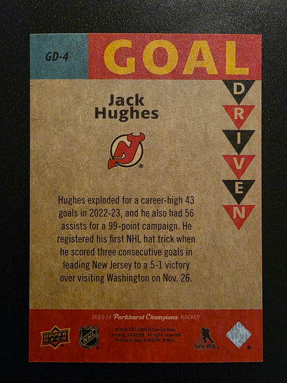 2023-24 Upper Deck Parkhurst Champions - Goal Driven - Jack Hughes #GD-4