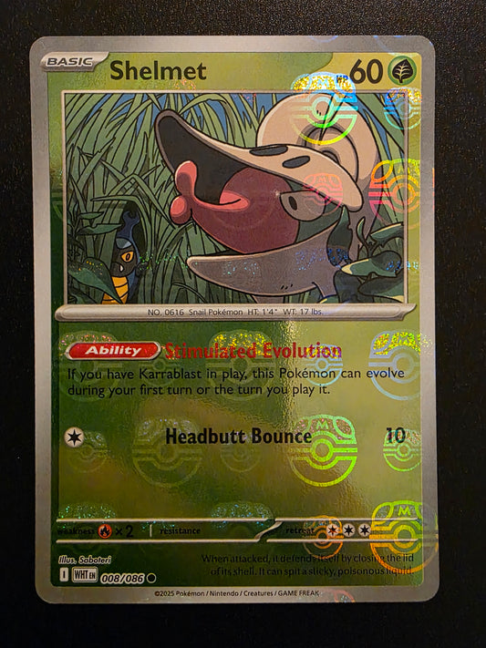 2025 Pokemon Scarlet & Violet - White Flare - Master Ball Foil - Shelmet #008