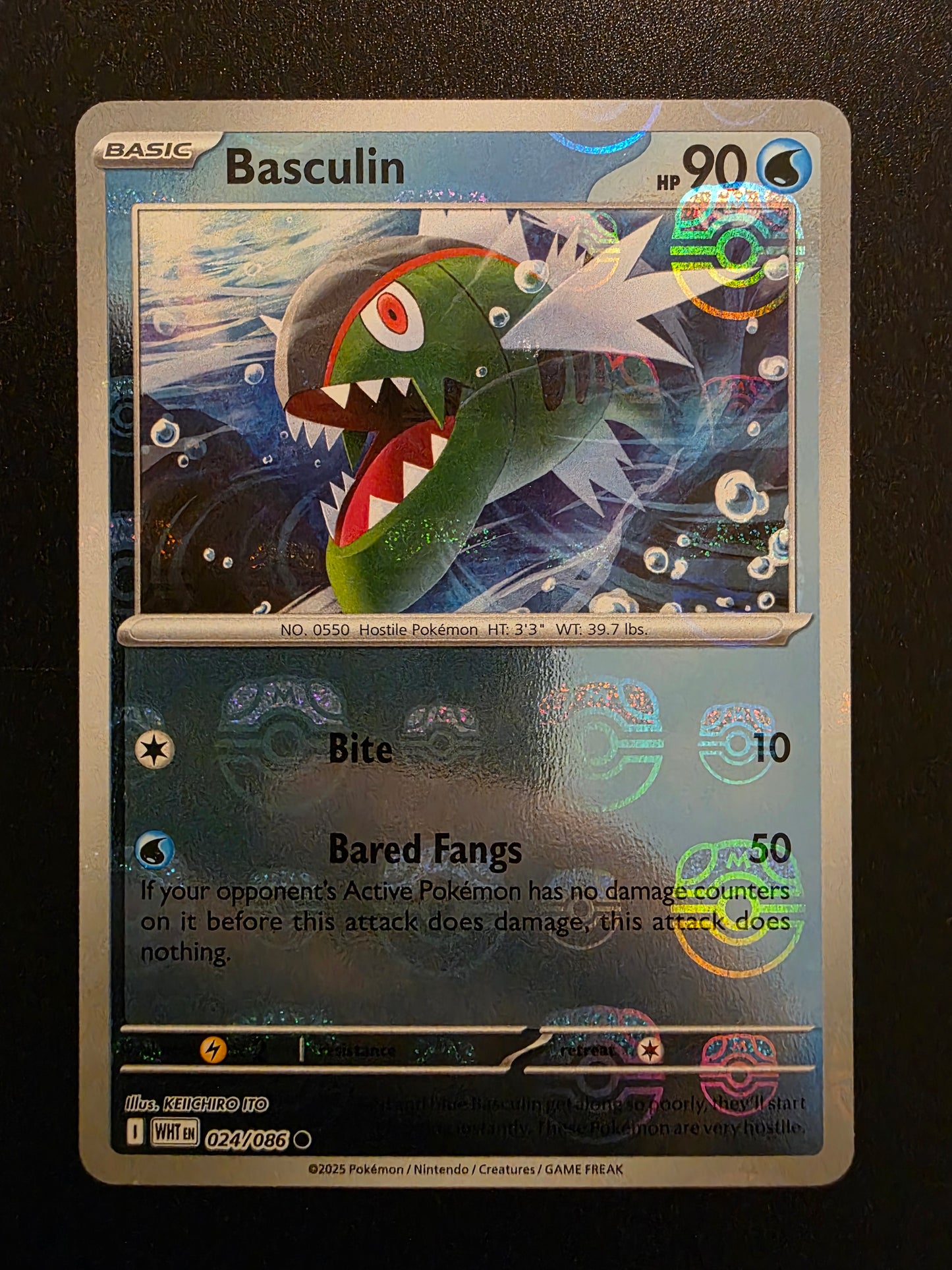 2025 Pokemon Scarlet & Violet - White Flare - Master Ball Foil - Basculin #024