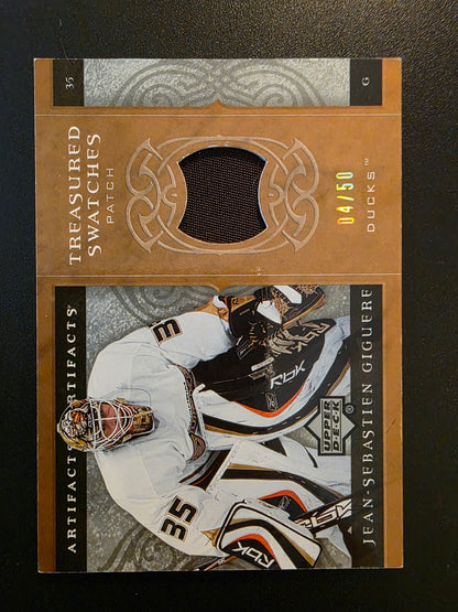 2007-08 Upper Deck Artifacts - Treasured Swatches - Gold - Jean-Sebastien Giguere #TS-JG /50