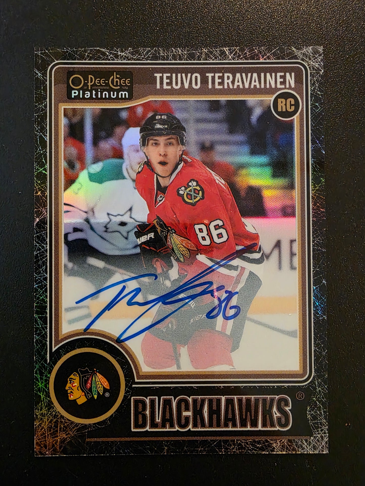 2014-15 Upper Deck OPC Platinum - Rookie Autographs - Black Ice - Teuvo Teravainen #RA-8 /99 RY