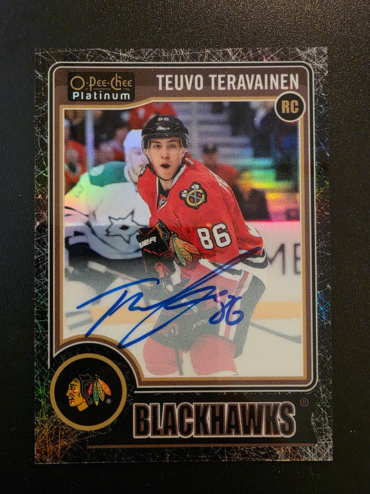 2014-15 Upper Deck OPC Platinum - Rookie Autographs - Black Ice - Teuvo Teravainen #RA-8 /99 RY