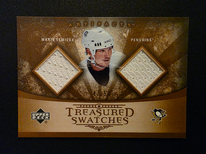 2005-06 Upper Deck Artifacts - Treasured Swatches Dual - Copper - Mario Lemieux #TSD-ML /50