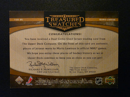 2005-06 Upper Deck Artifacts - Treasured Swatches Dual - Copper - Mario Lemieux #TSD-ML /50