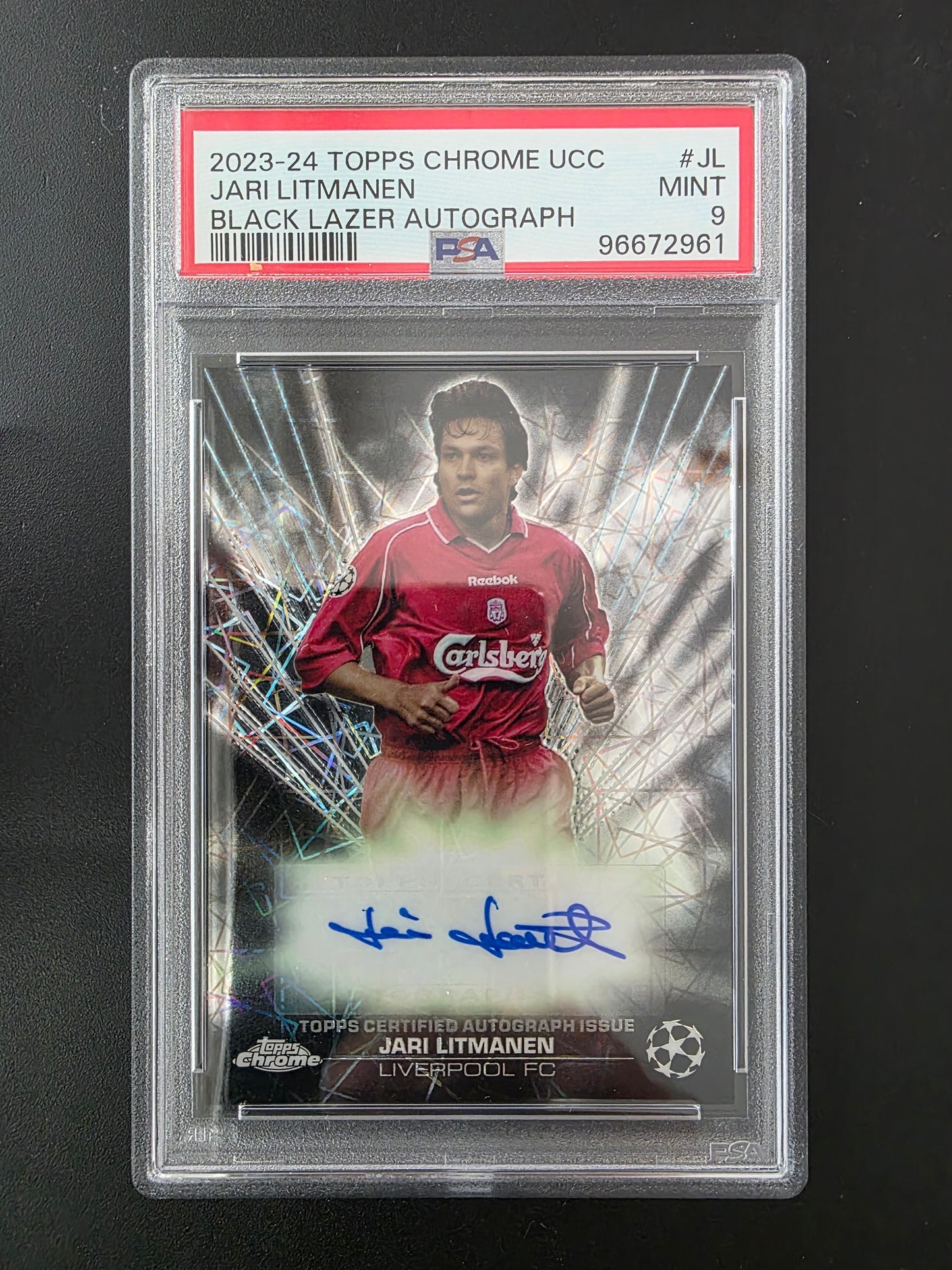 2023-24 Topps Chrome Black Lazer Autographs - Jari Litmanen #BLA-JL PSA9