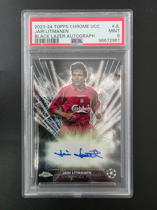2023-24 Topps Chrome Black Lazer Autographs - Jari Litmanen #BLA-JL PSA9