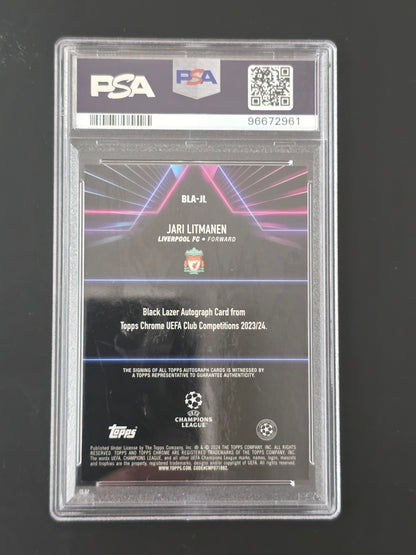 2023-24 Topps Chrome Black Lazer Autographs - Jari Litmanen #BLA-JL PSA9