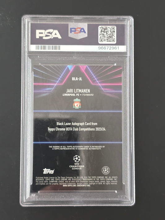 2023-24 Topps Chrome Black Lazer Autographs - Jari Litmanen #BLA-JL PSA9