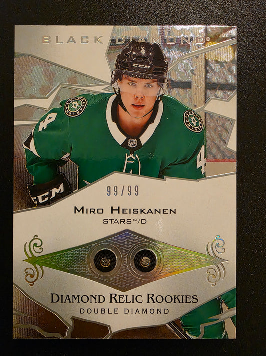 2018-19 Upper Deck Black Diamond - Diamond Relic Rookie Gems - Double Diamond - Miro Heiskanen #BDR-MH /99 RY