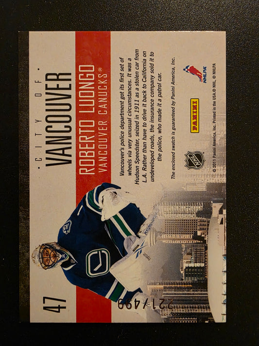 2010-11 Panini Pinnacle - City Lights - Materials - Roberto Luongo #47 /499